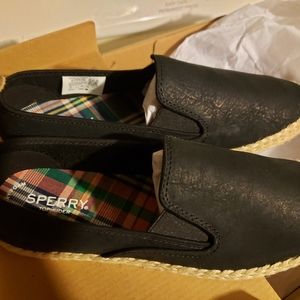 New Sperry women's black shoes 8.5 sailor twin